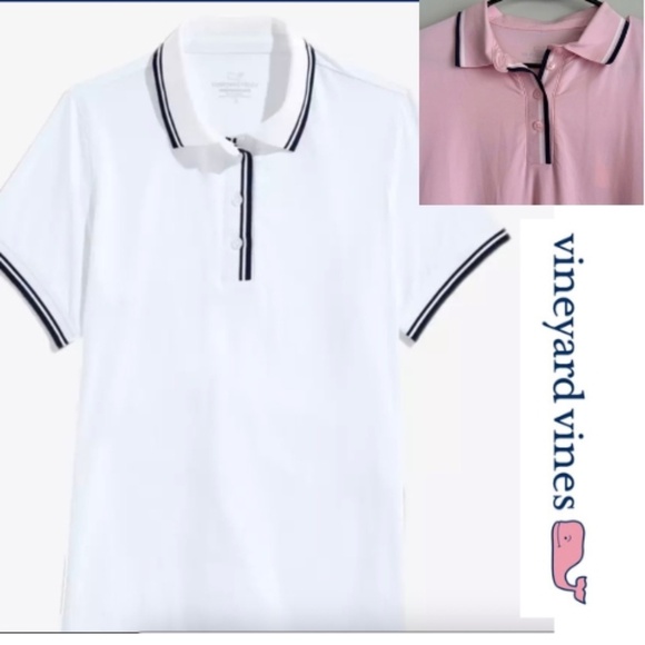 Vineyard Vines Tops - Vineyard Vines CORE flamingo pink polo, L, CB2582
